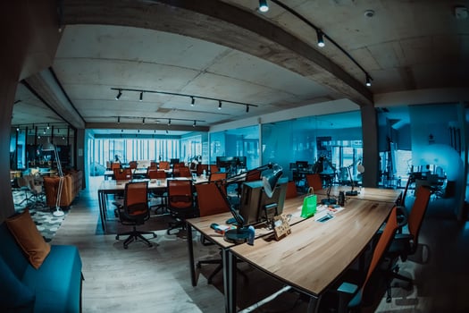 Interior Of Modern Open Plan Office With No People photo