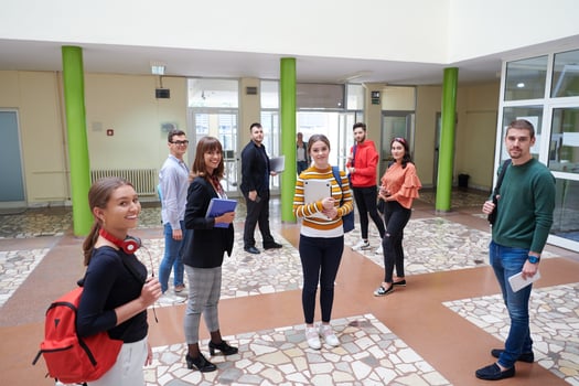 students in schools after a coronary virus pandemic photo