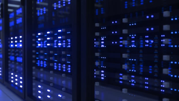 Data Center Computer Racks In Network Security Server Room Cryptocurrency Mining photo