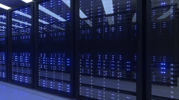 Data Center Computer Racks In Network Security Server Room Cryptocurrency Mining photo