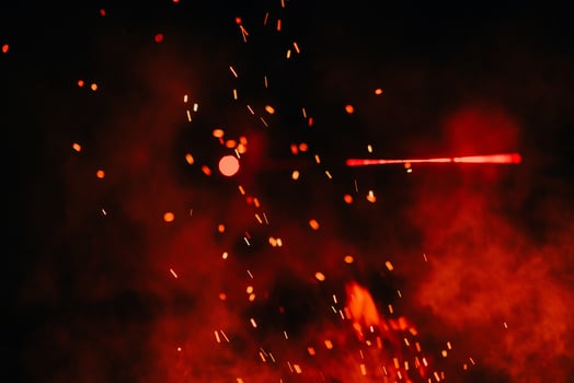 Soldiers squad in action on night mission using laser sight beam lights military team concept photo