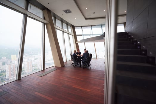 business people group on meeting at modern bright office photo