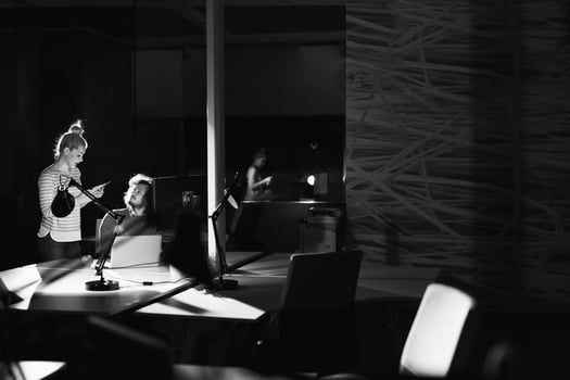 young designers in the night office photo