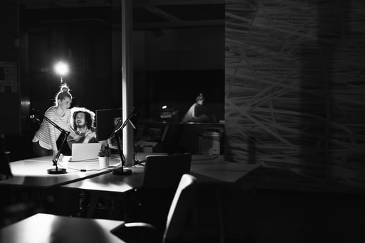young designers in the night office photo