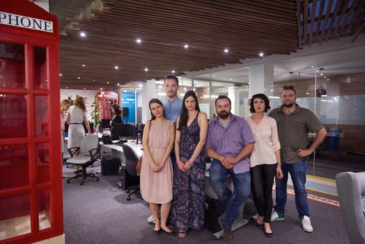 portrait of business team at modern office photo