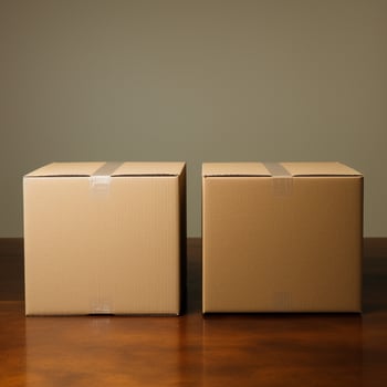 two cardboard box 3d mockup photo