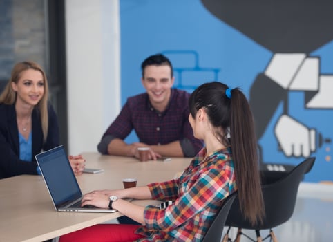 startup business team on meeting photo