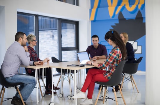 startup business team on meeting photo
