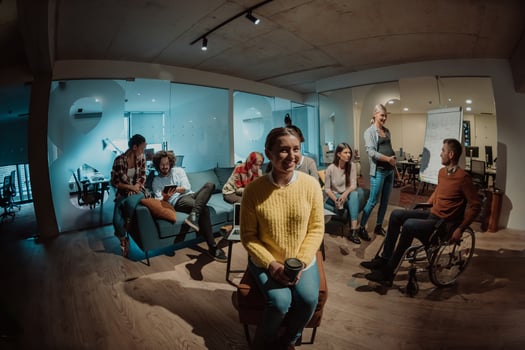 Diverse group of people in the office photo