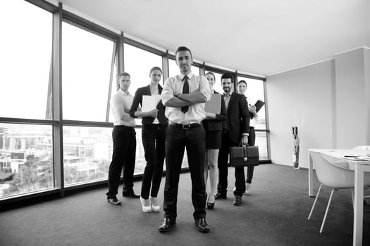 business people black and white photo