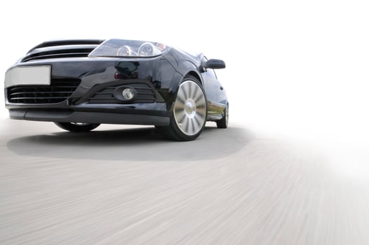 Fast car moving with motion blur photo