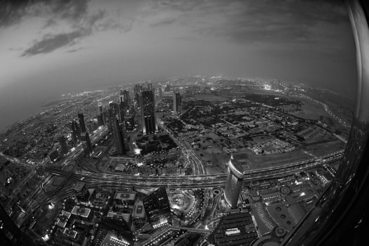 dubai skyline aerial view photo