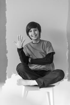 Portrait of a happy young boy photo