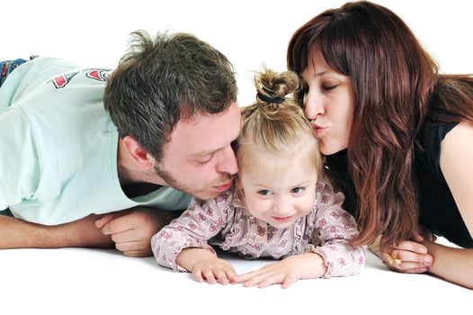 happy young family together photo