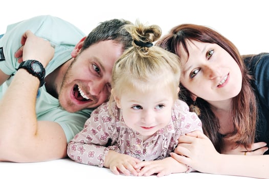 happy young family together photo