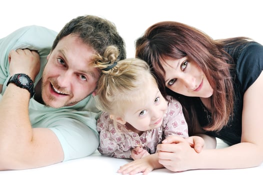 happy young family together photo