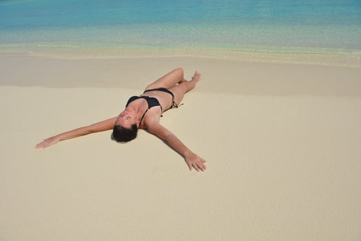happy woman enjoy  summer time photo