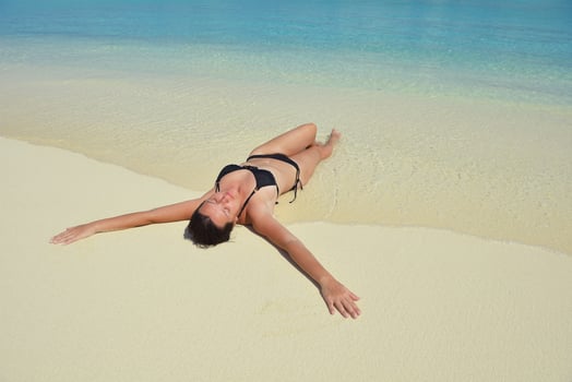 happy woman enjoy  summer time photo