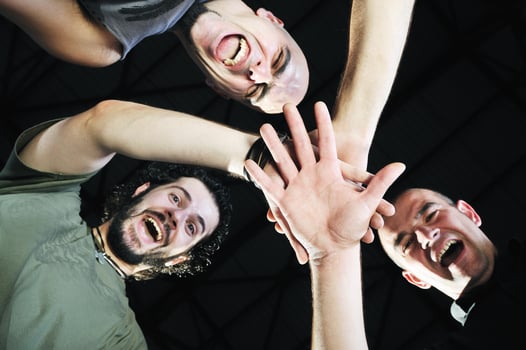 three man group photo
