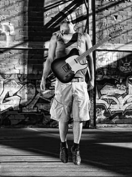 music guitar player outdoor photo