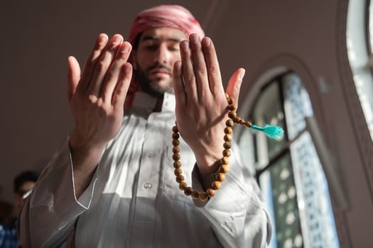 muslim prayer inside the mosque in namaz worship Allah photo
