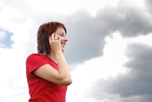 girl with mobile phone photo