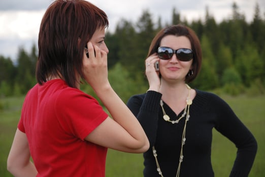 girl with mobile phone photo