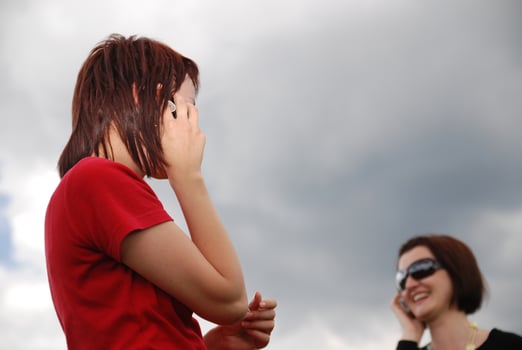 girl with mobile phone photo