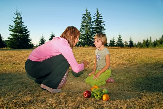 happy girls in nature photo