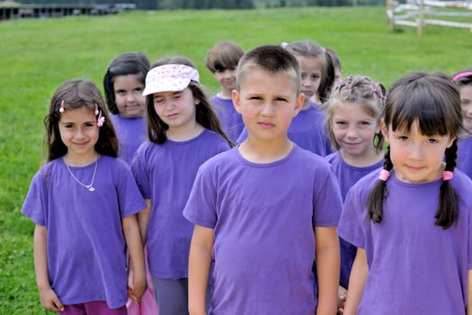 happy kids group  have fun in nature photo