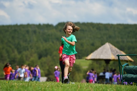 happy kids group  have fun in nature photo