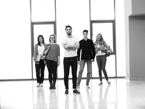 students group standing together as team photo