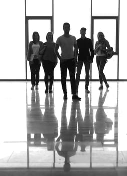 students group standing together as team photo