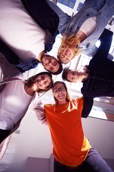 happy students celebrate photo
