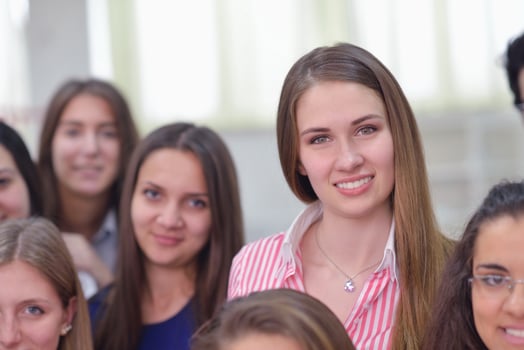 happy teens group in school photo