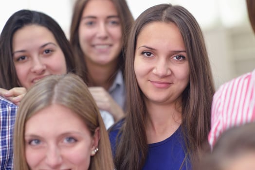 happy teens group in school photo