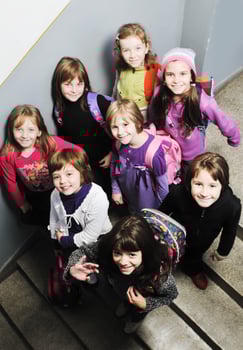happy children group in school photo