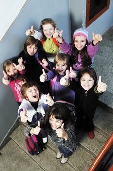 happy children group in school photo