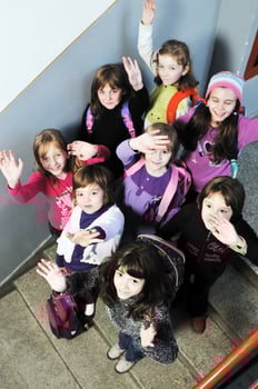 happy children group in school photo