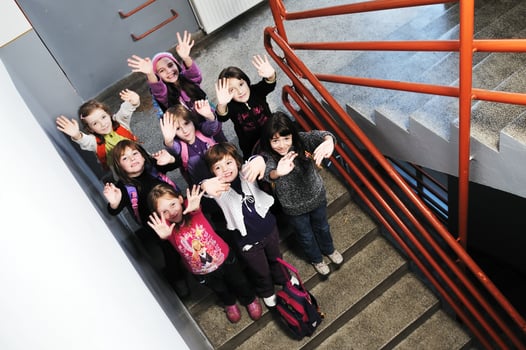 happy children group in school photo
