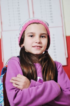 happy young school girl portrait photo