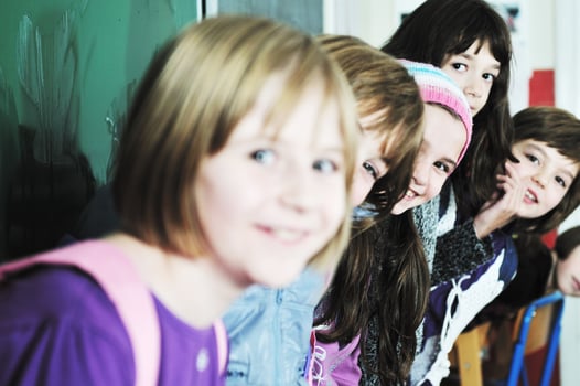 happy children group in school photo