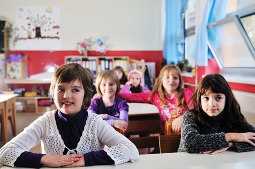happy children group in school photo