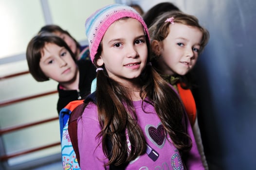 happy children group in school photo