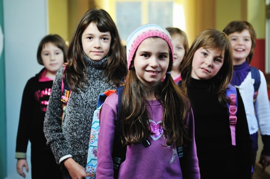 happy children group in school photo