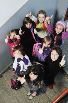 happy children group in school photo