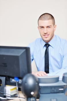 businessman with a headset photo
