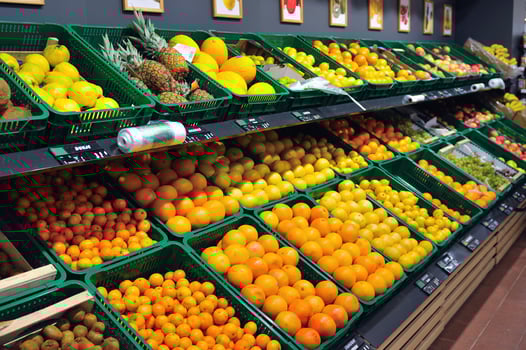 fresh fruits in supermarket photo