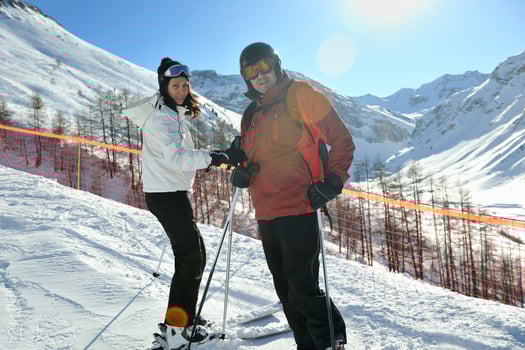 people group on snow at winter season photo