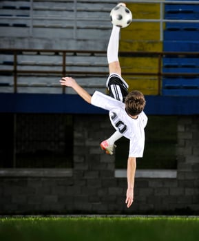 football player in action photo